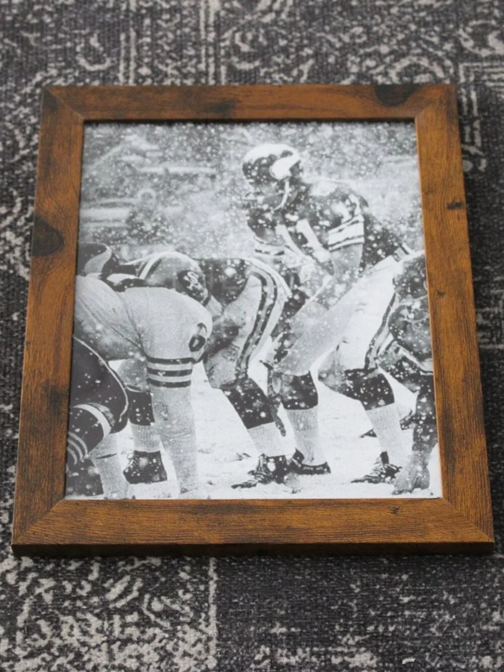 Framed Vintage Minnesota Vikings Football Snow Game Photo Print 8x10